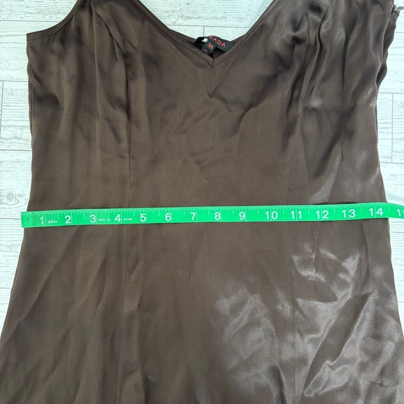 Vintage Escada Dark Brown Silk Midi Dress - Picture 7 of 9